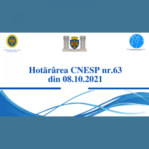 Hotărârea CNESP nr. 63 din 8 octombrie 2021